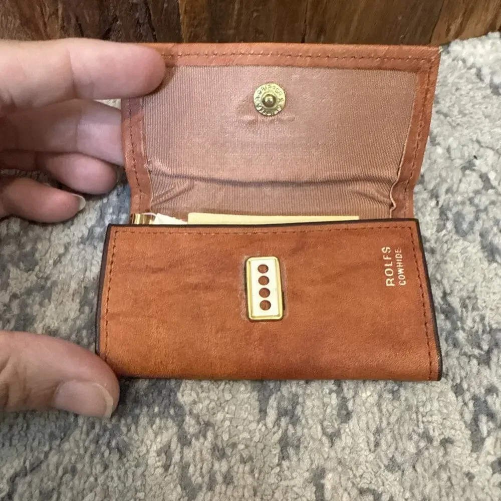 Rolfs Cowhide Leather Key Holder Caddy Hand Tooled Floral Snap Lock NOS